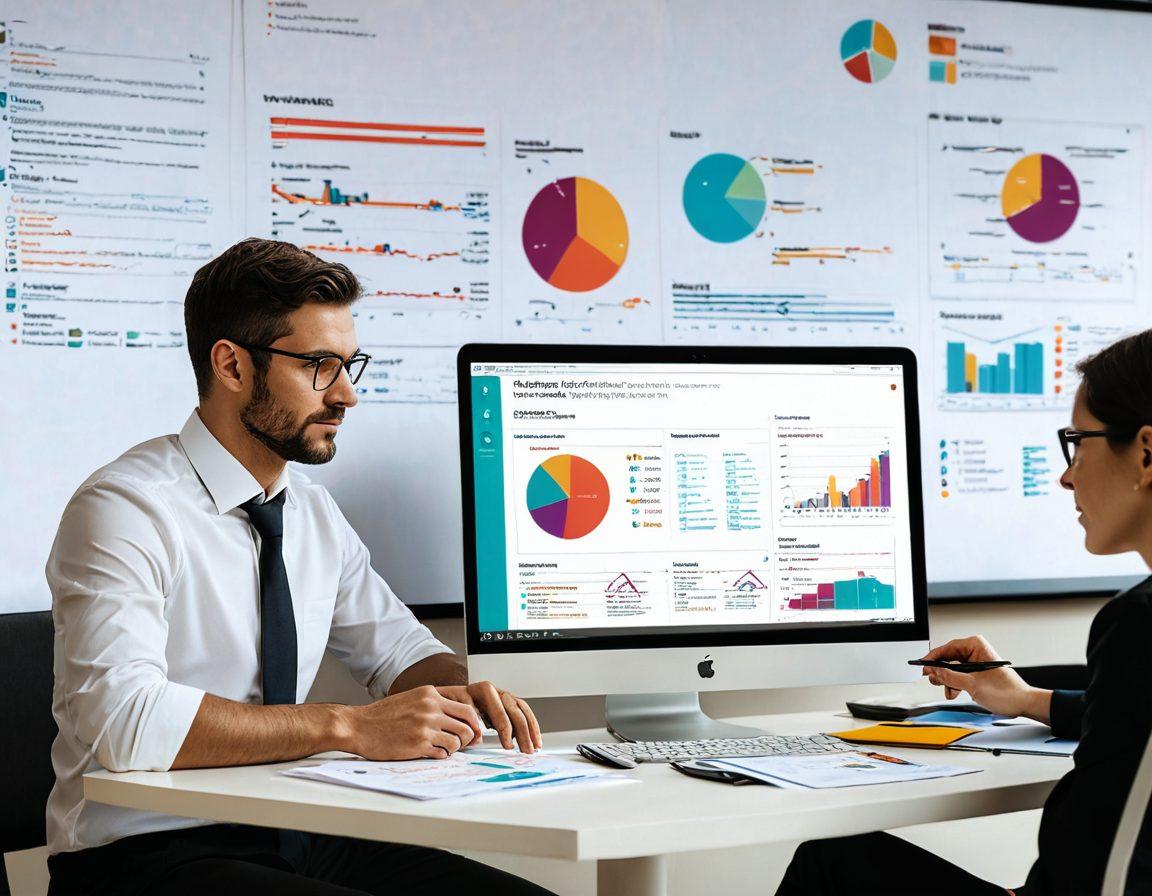 A split-screen image showing two people comparing insurance policies on a laptop, with various policy sheets and charts spread out on the table. One side features vibrant visuals of affordable rates and positive symbols like ticks, while the other side showcases high rates with caution signs. The background is a modern office space, embodying a sense of clarity and determination to find the best deal. bright colors. flat design. modern style.